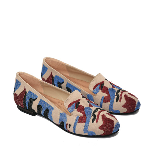 Army shoes with Colourful embroideries -6007 Bypavo