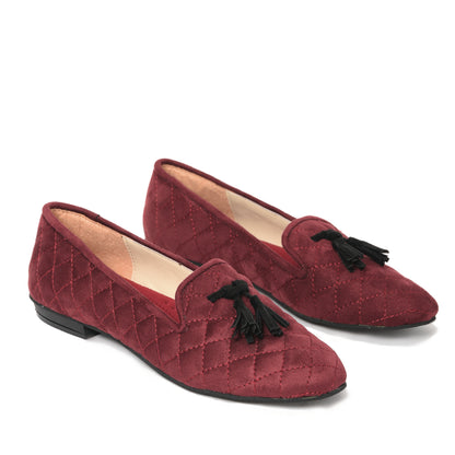 Burgundy Tassel Loafers -7000