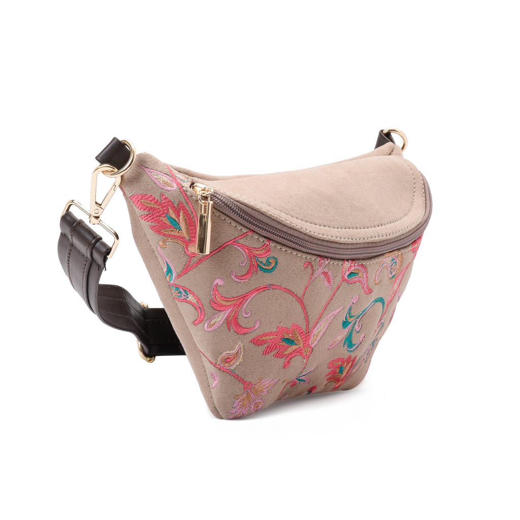 Fanny pack Indian Beige with Flowery - PAVO Egypt
