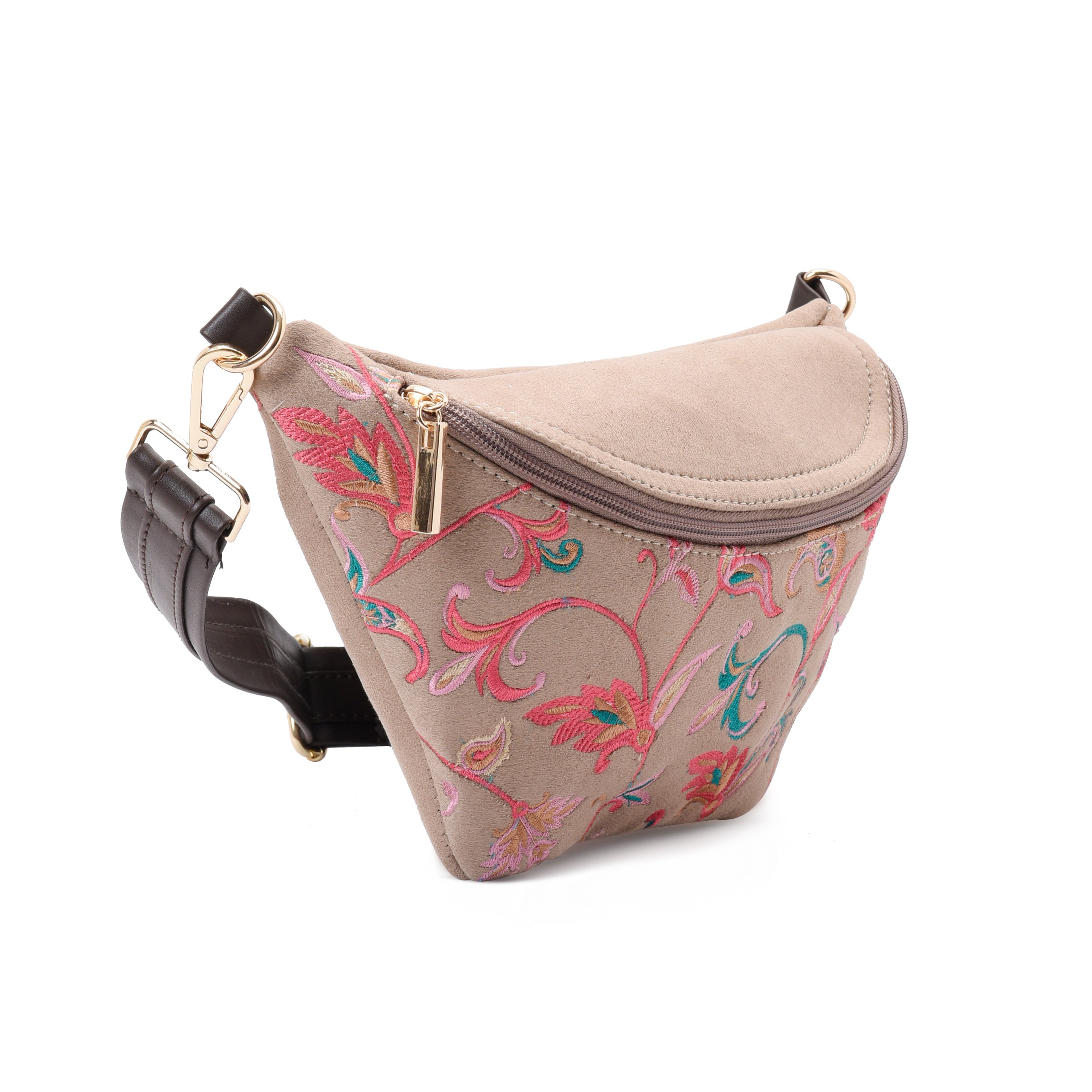 Fanny pack Indian Beige with Flowery - PAVO Egypt