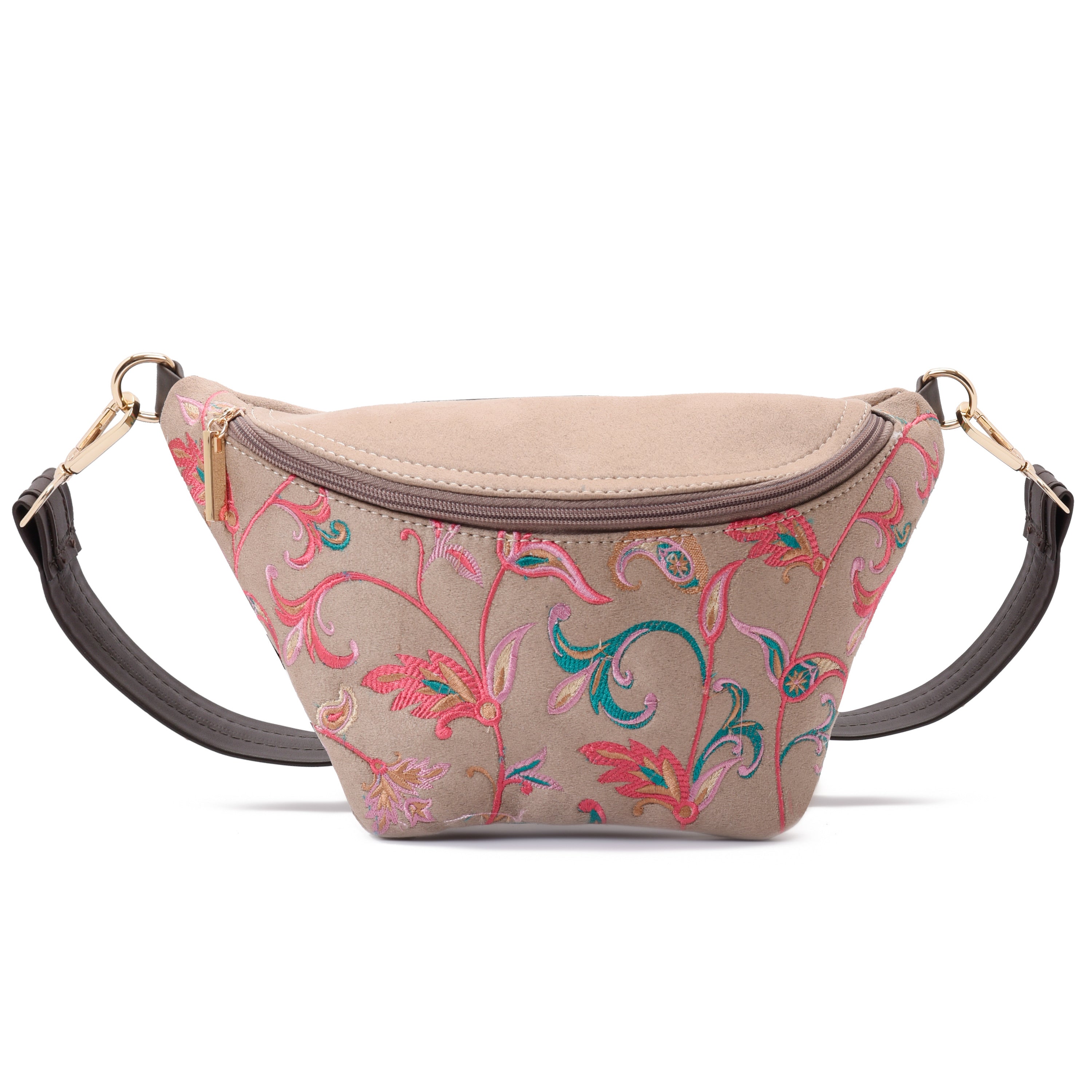 Fanny pack Indian Beige with Flowery - PAVO Egypt