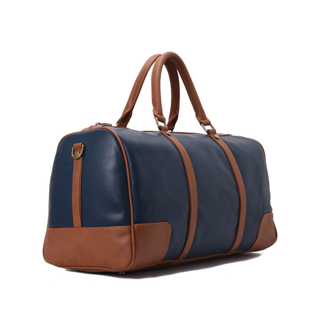 Duffle Bag Leather Navy and Brown pavoegypt