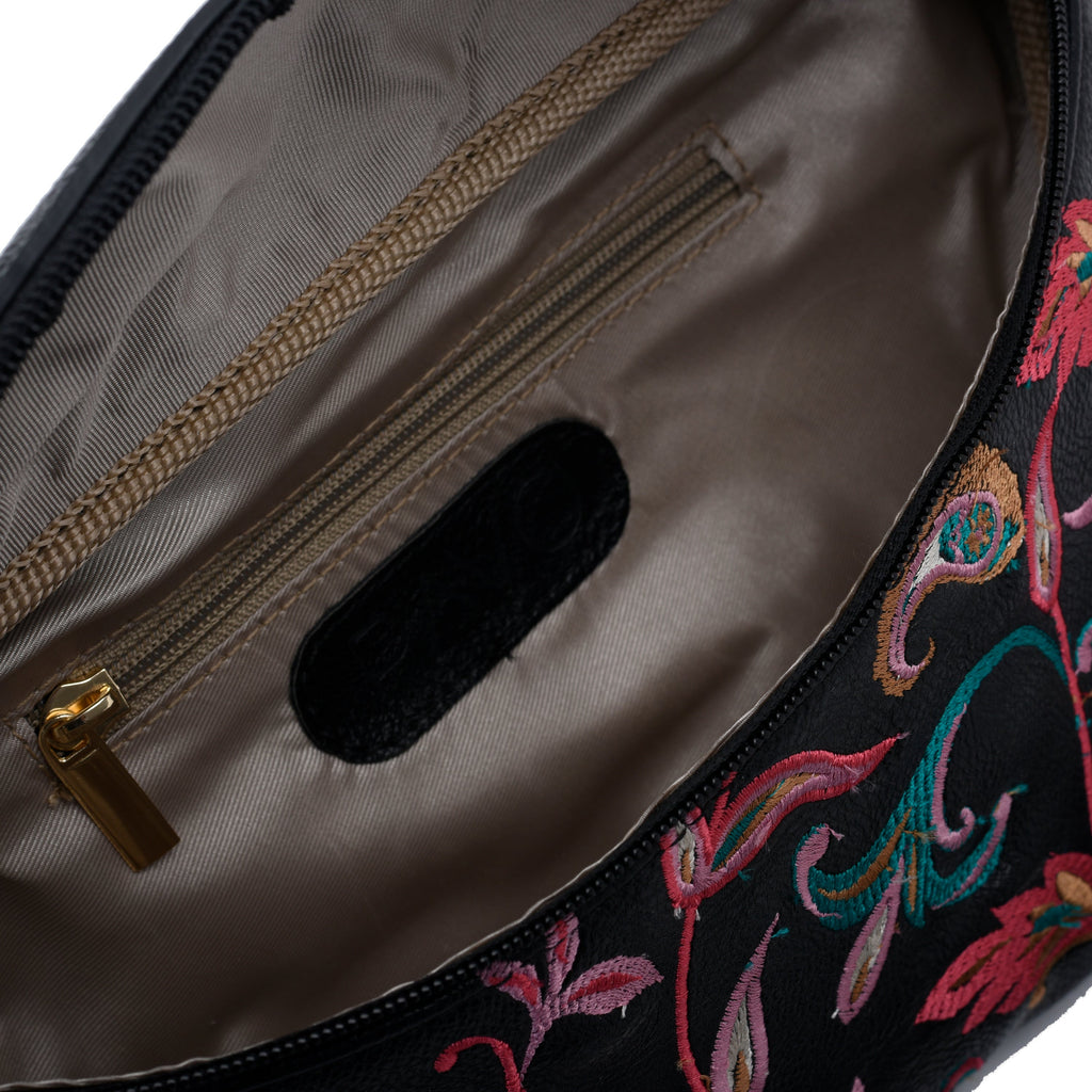 Fanny pack Black with colorful Flowers pavoegypt