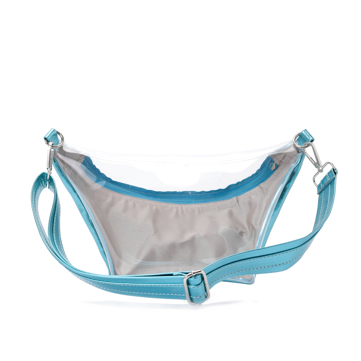 Fanny Beach bag with Metallic Baby Blue Material-3006