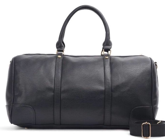 Duffle Bag Leather Black pavoegypt
