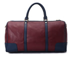 Duffle Bag Leather Burgundy & Navy pavoegypt