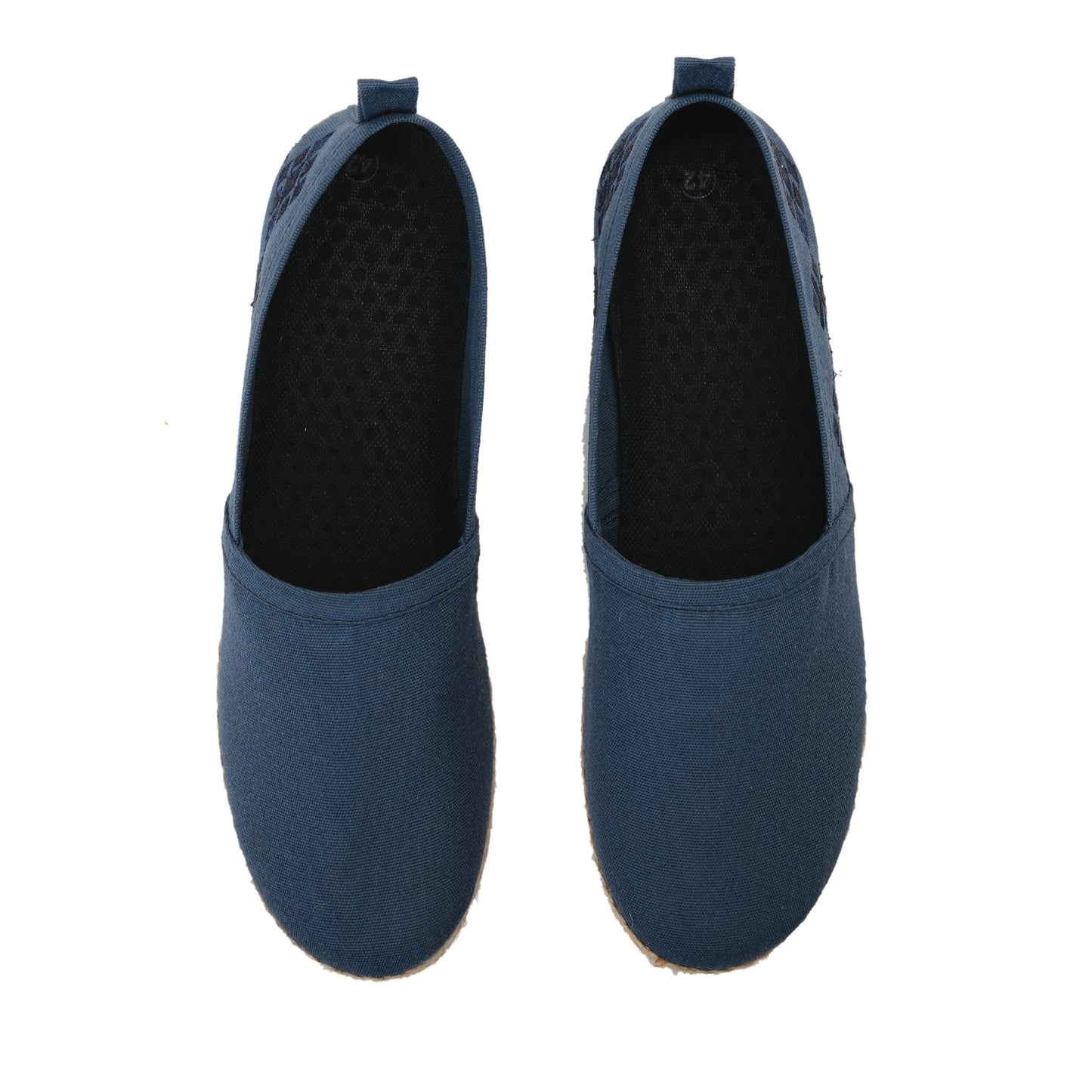 Navy men Espadrilles with navy embroideries -7005