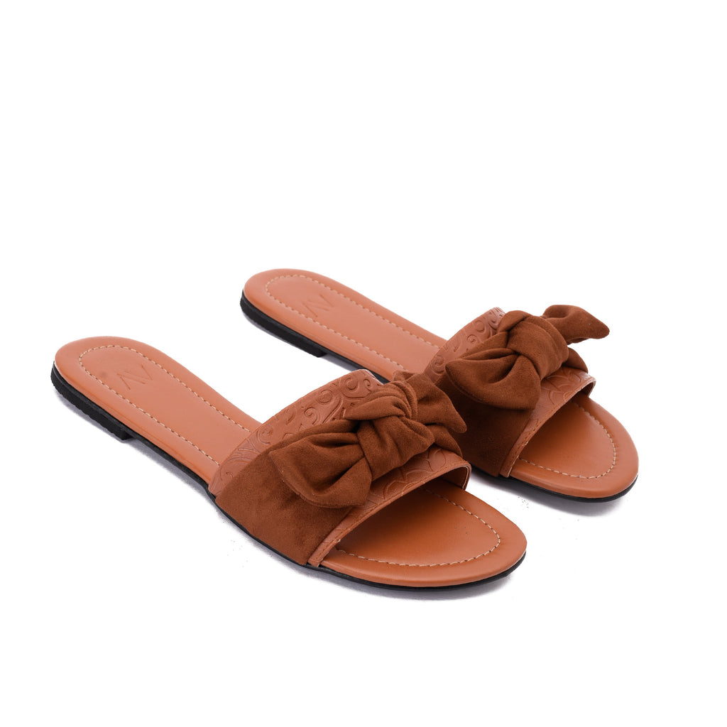 Slippers Bow Brown pavoegypt