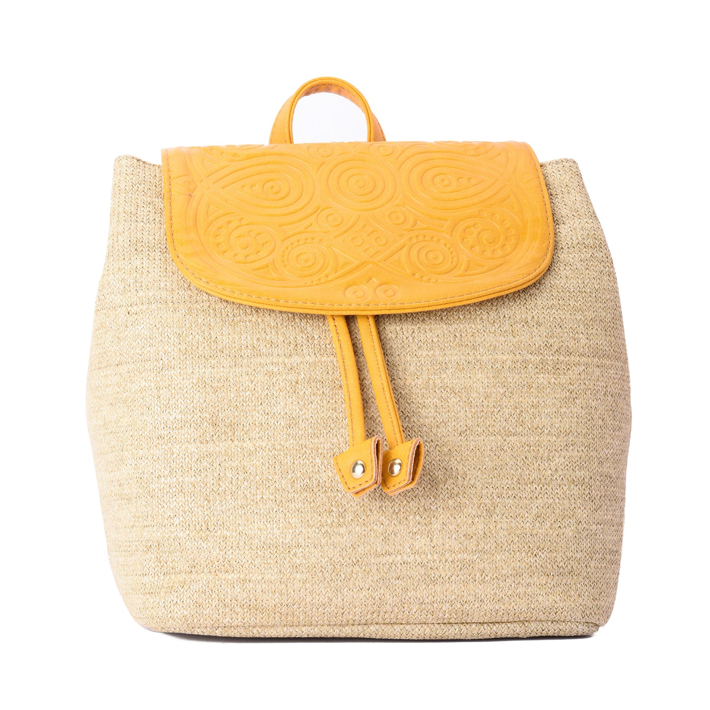 Raffia Dunes Yellow Backpack - Code 831