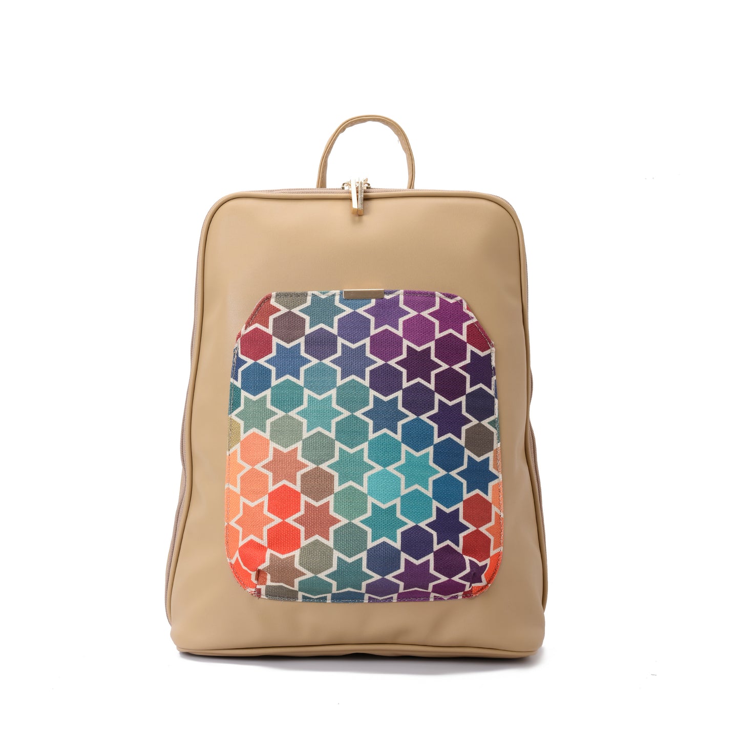 Laptop Beige with Colorful stars fabric Backpack/Cross - Code 2006