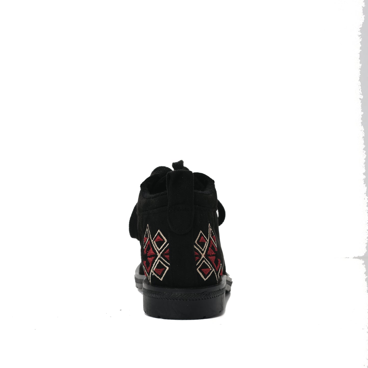 Black thunder embroidered low neck boots