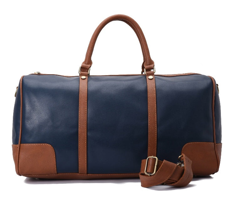 Duffle Bag Leather Navy and Brown pavoegypt