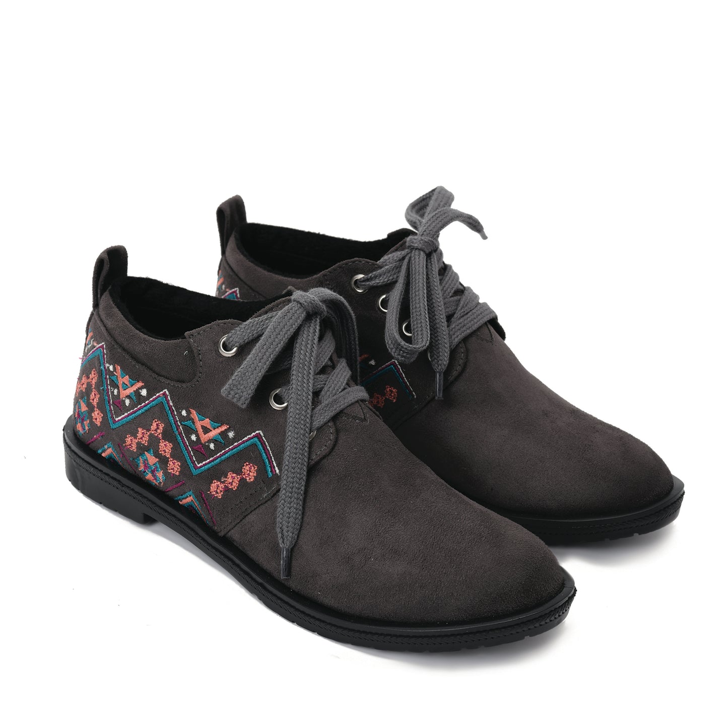 Grey Folk embroidered low neck boots
