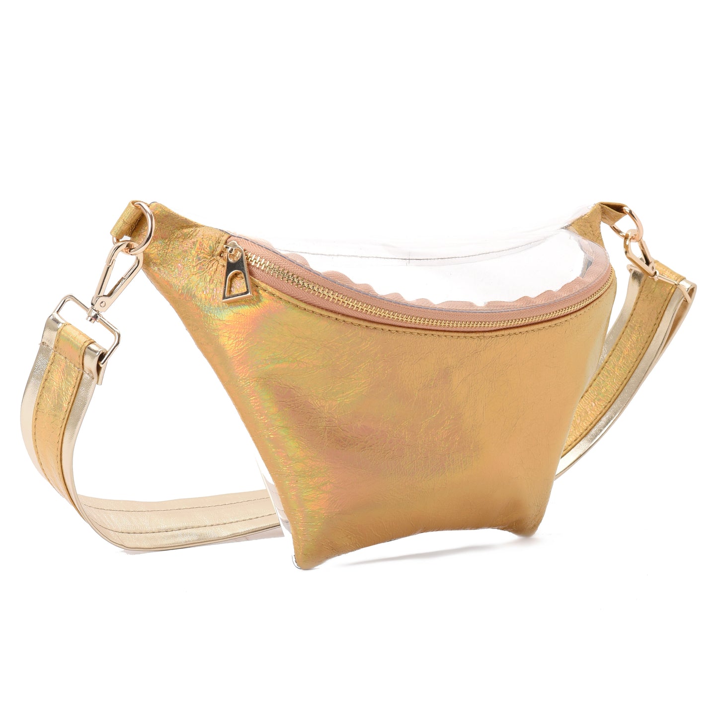 Fanny Beach bag with Metallic Gold Material-3008