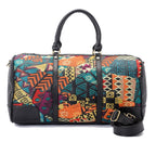 Duffle Bag Leather African with multi colored Bypavo