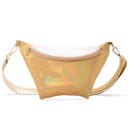 Fanny Beach bag with Metallic Gold Material-3008