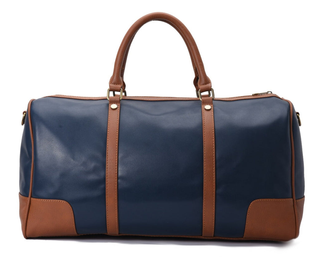 Duffle Bag Leather Navy and Brown pavoegypt