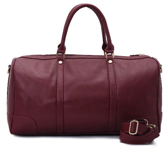 Duffle Bag Leather burgundy