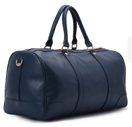 Duffle Bag Leather Navy